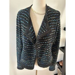 White House Black Market Tweed Moto Jacket Womens S  Pockets White House Black M